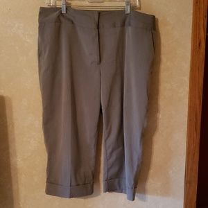 Grey rolled cuff dress capris